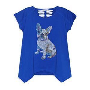 NEW Girls T-shirt With Rhinestone Design Pug